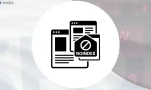 Ikona "noindex" na tle symbolizującym witrynę. Oznacza, że strona nie będzie indeksowana przez wyszukiwarki, np. Google.